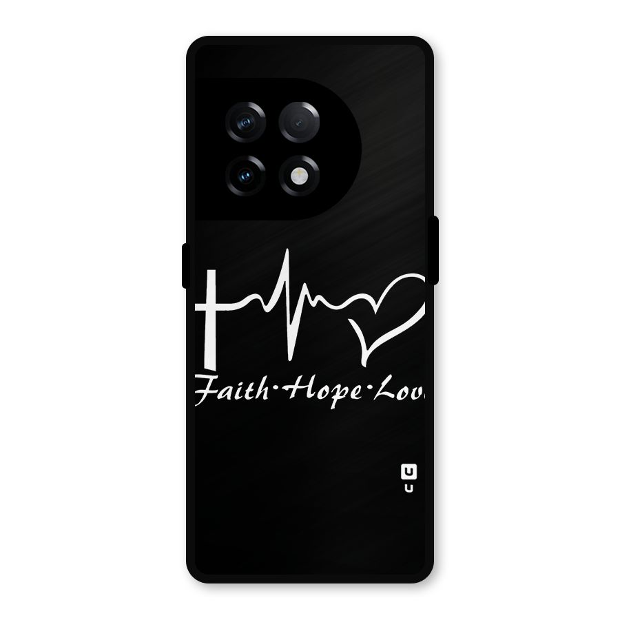 Faith Hope Love Heart Sign Metal Back Case for OnePlus 11R