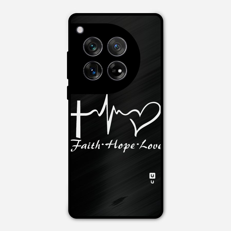 Faith Hope Love Heart Sign Metal Back Case for OnePlus 12