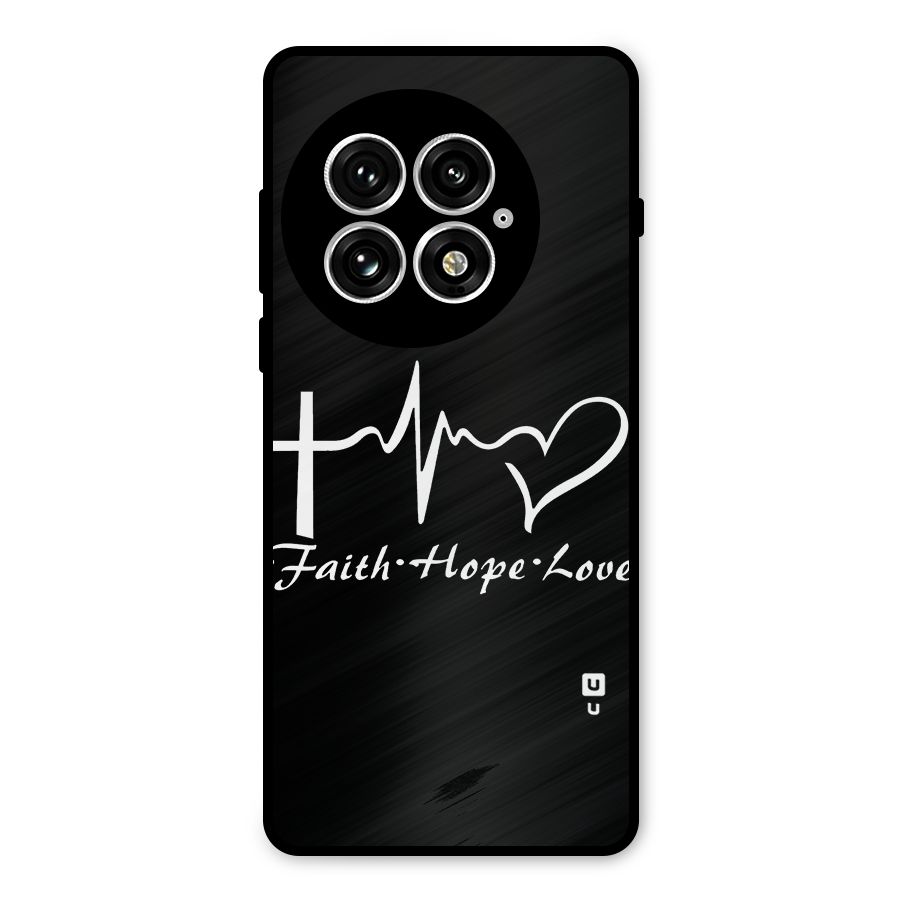 Faith Hope Love Heart Sign Metal Back Case for OnePlus 13