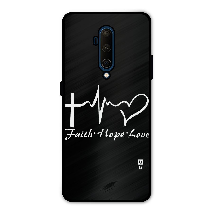 Faith Hope Love Heart Sign Metal Back Case for OnePlus 7T Pro
