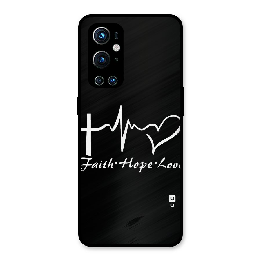 Faith Hope Love Heart Sign Metal Back Case for OnePlus 9 Pro