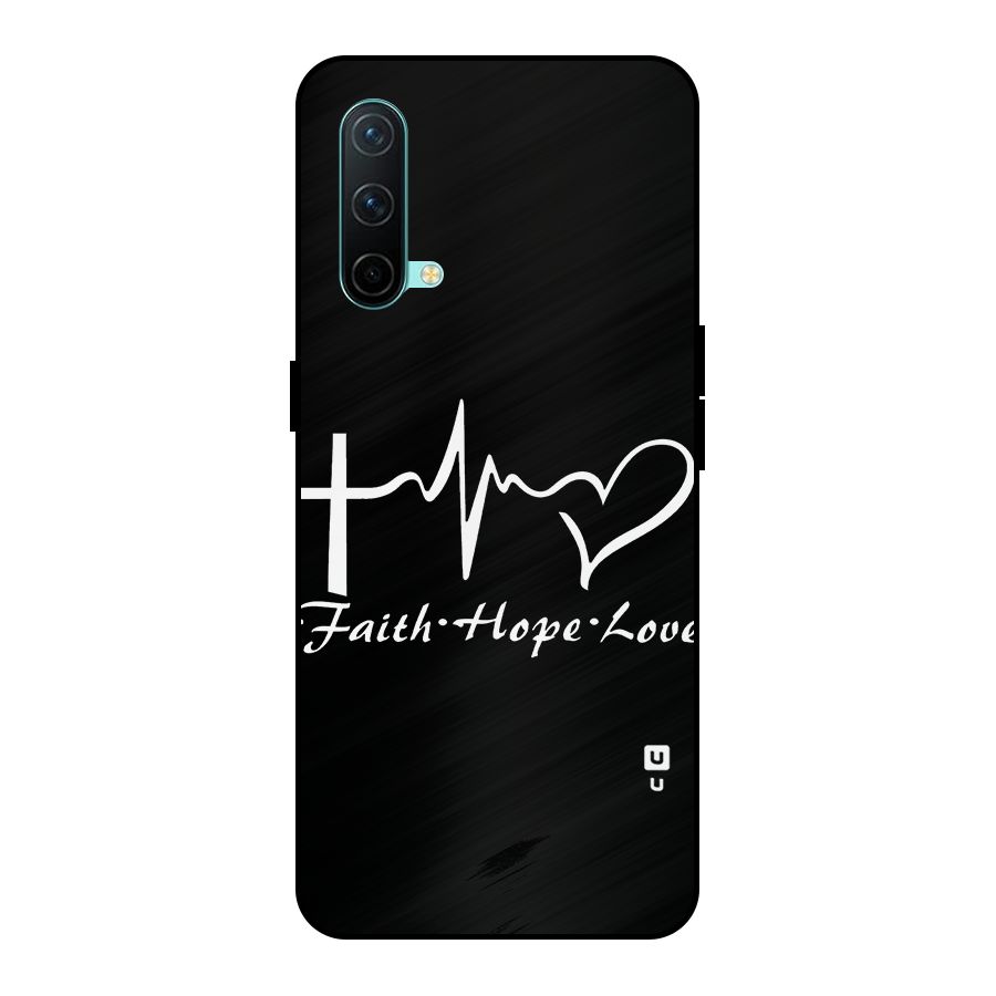Faith Hope Love Heart Sign Metal Back Case for OnePlus Nord CE 5G