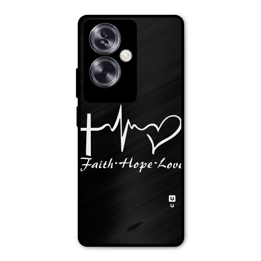 Faith Hope Love Heart Sign Metal Back Case for Oppo A79 5G