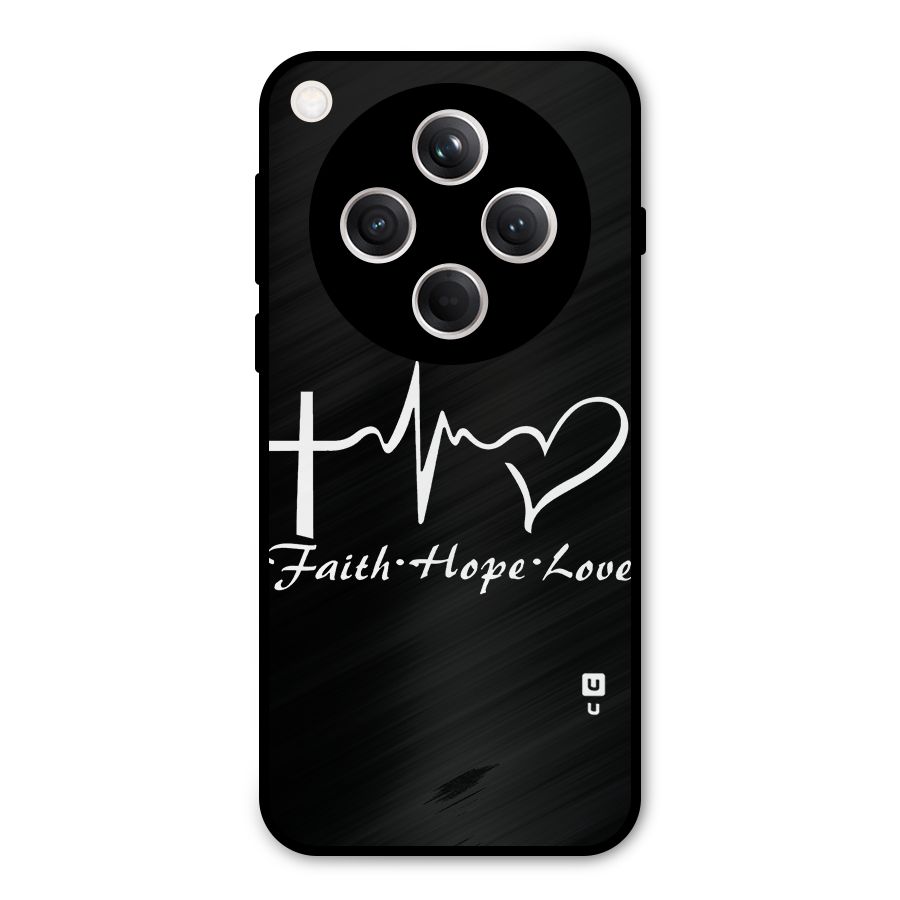 Faith Hope Love Heart Sign Metal Back Case for Oppo Find X8