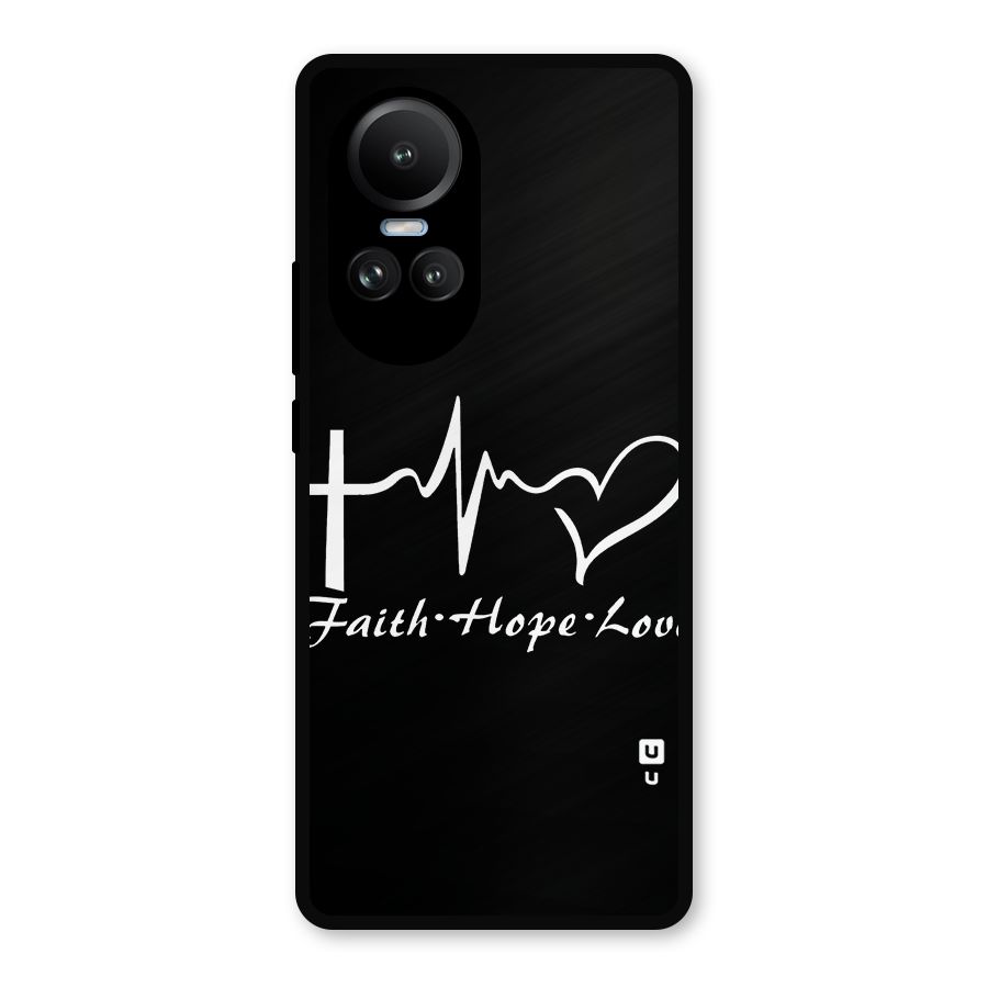 Faith Hope Love Heart Sign Metal Back Case for Oppo Reno10