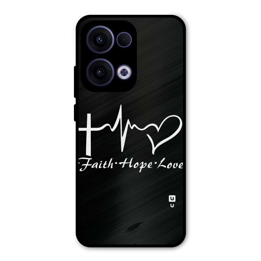 Faith Hope Love Heart Sign Metal Back Case for Oppo Reno13