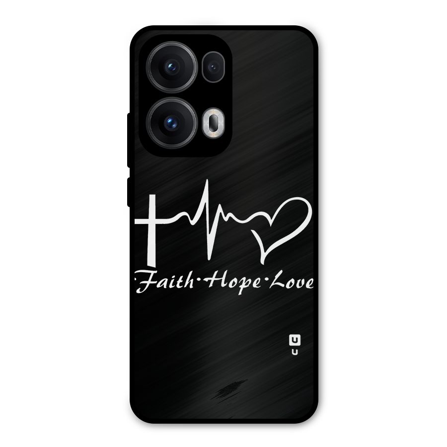 Faith Hope Love Heart Sign Metal Back Case for Oppo Reno13 Pro