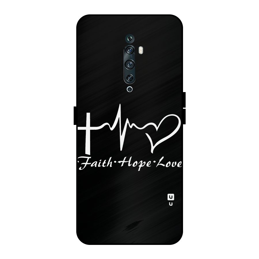 Faith Hope Love Heart Sign Metal Back Case for Oppo Reno2 F