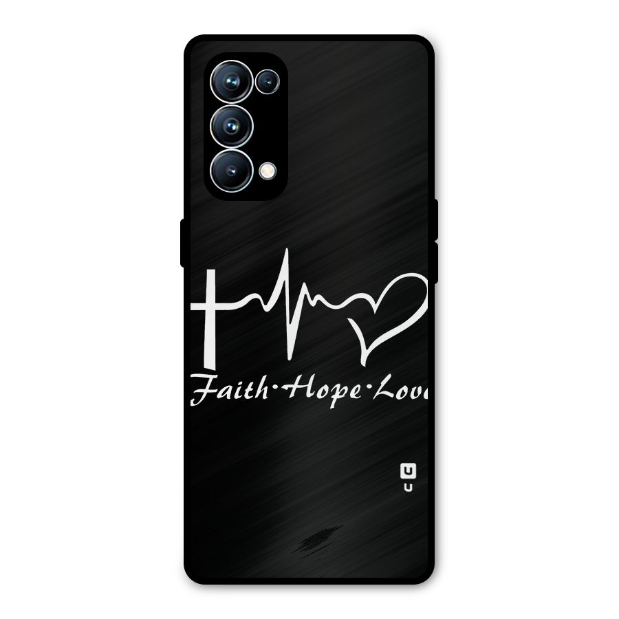 Faith Hope Love Heart Sign Metal Back Case for Oppo Reno5 Pro 5G