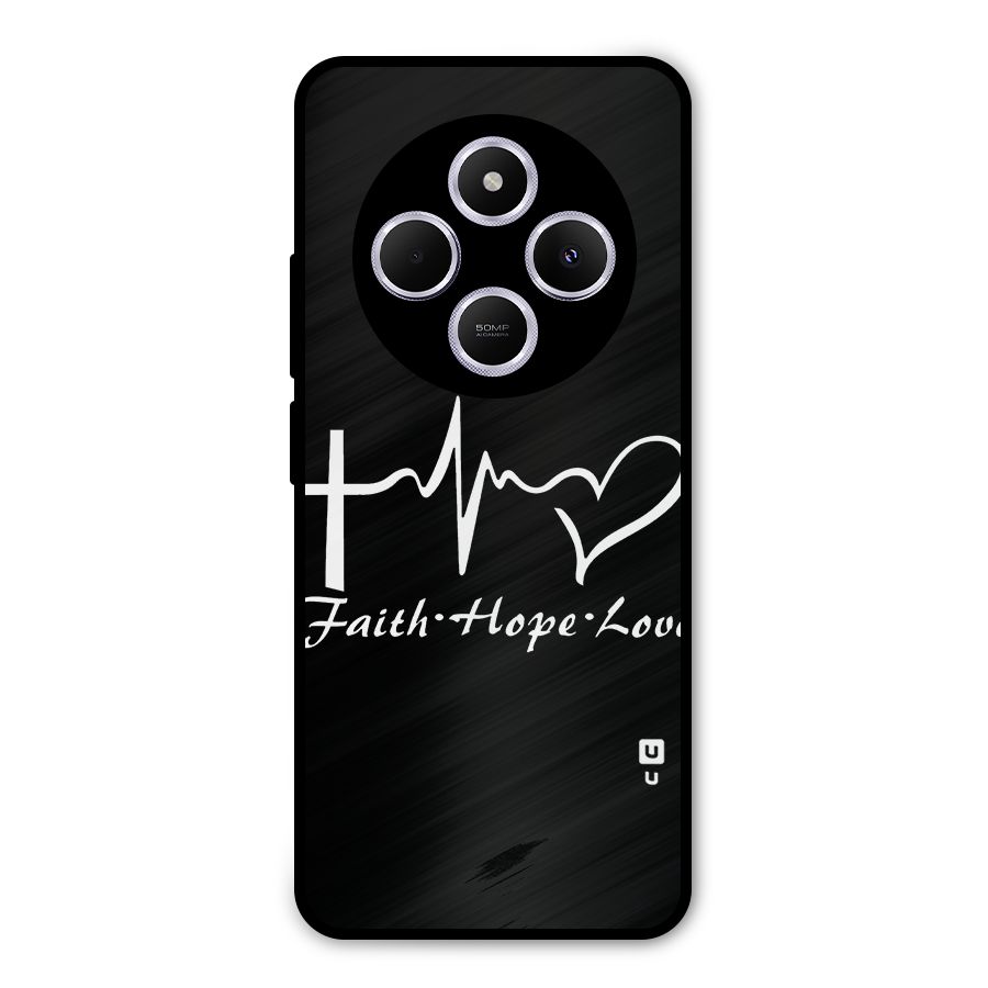 Faith Hope Love Heart Sign Metal Back Case for Poco C75 5G