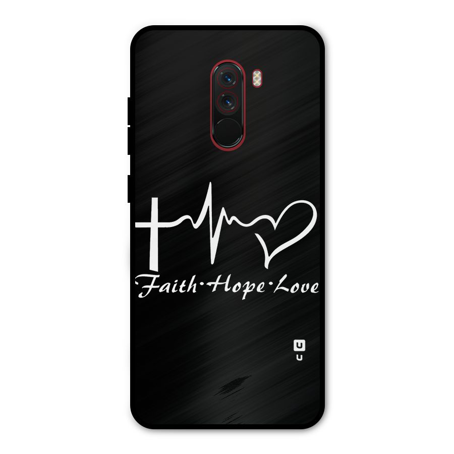 Faith Hope Love Heart Sign Metal Back Case for Poco F1