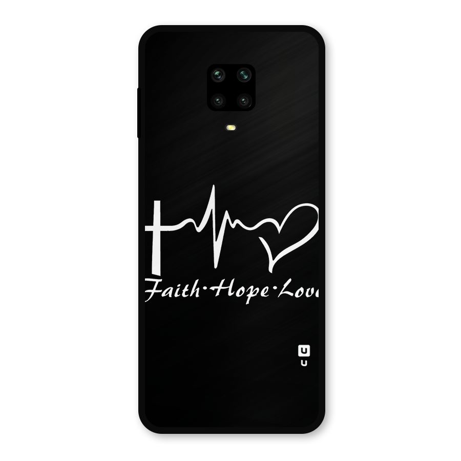 Faith Hope Love Heart Sign Metal Back Case for Poco M2 Pro