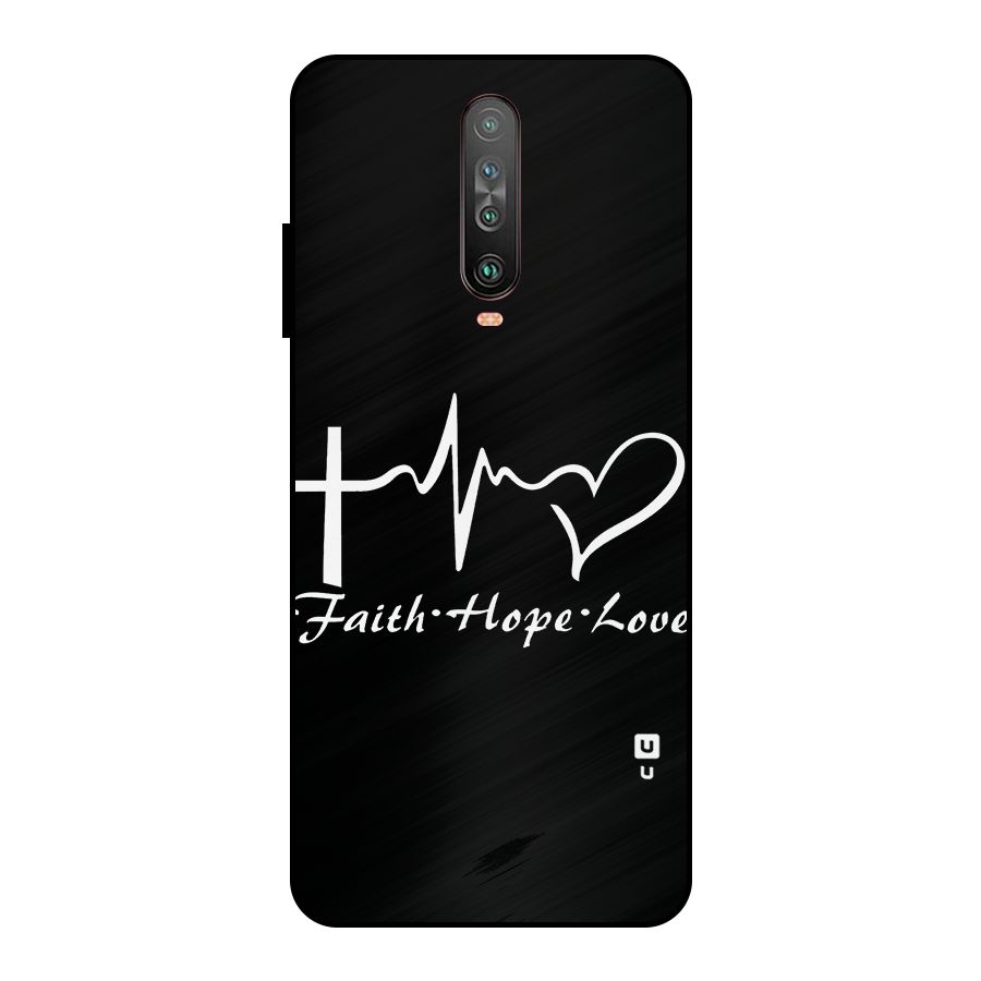 Faith Hope Love Heart Sign Metal Back Case for Poco X2