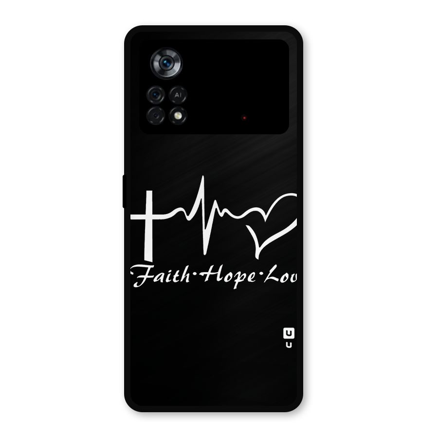 Faith Hope Love Heart Sign Metal Back Case for Poco X4 Pro 5G