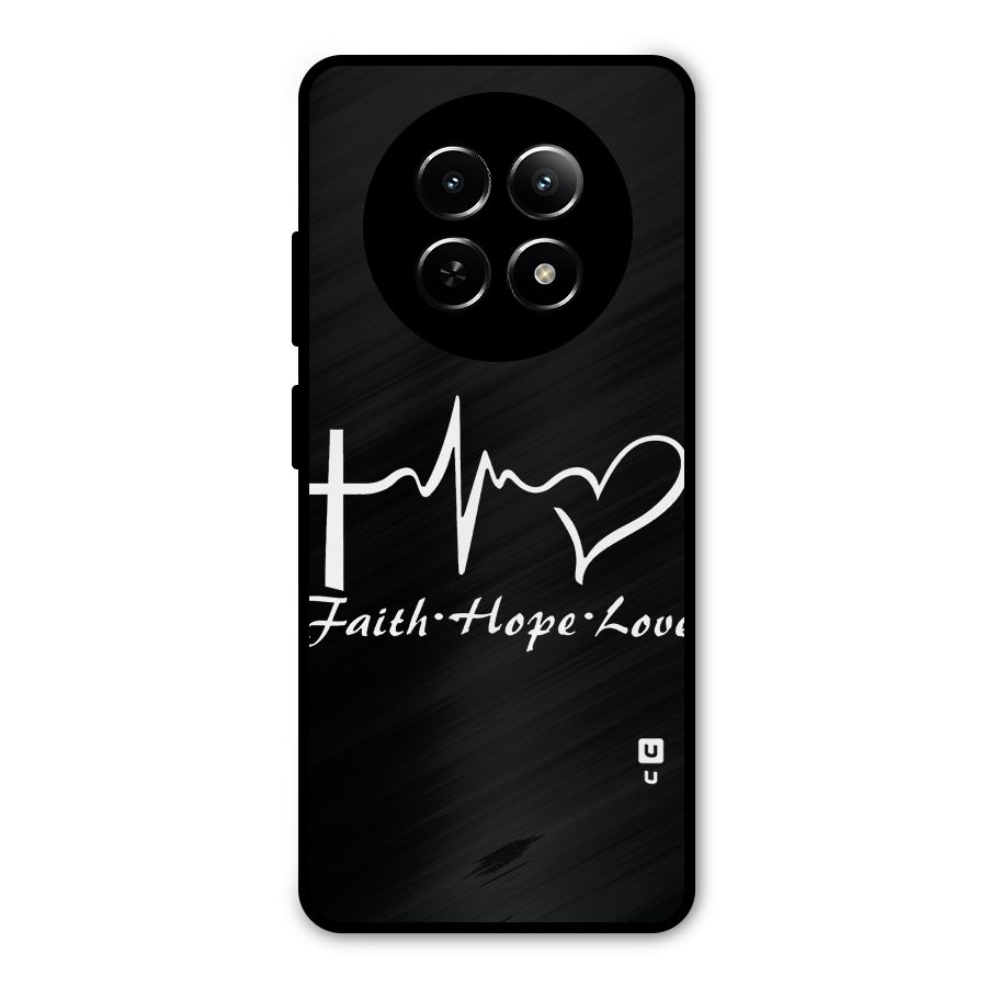 Faith Hope Love Heart Sign Metal Back Case for Realme 12x 5G
