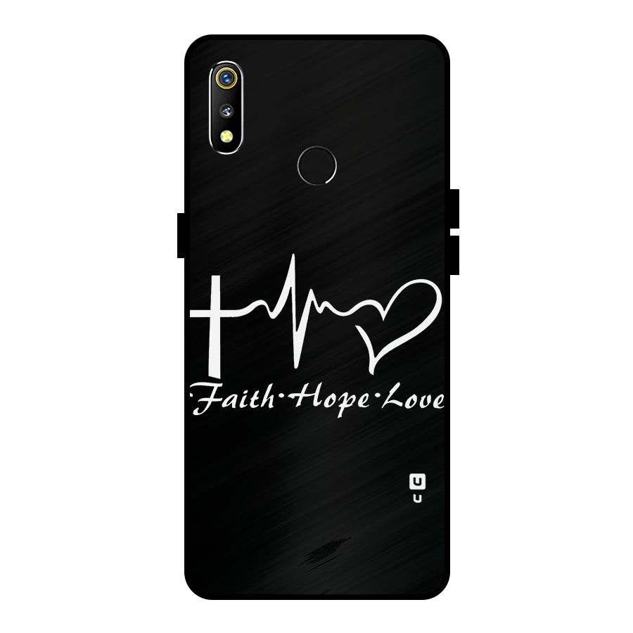 Faith Hope Love Heart Sign Metal Back Case for Realme 3