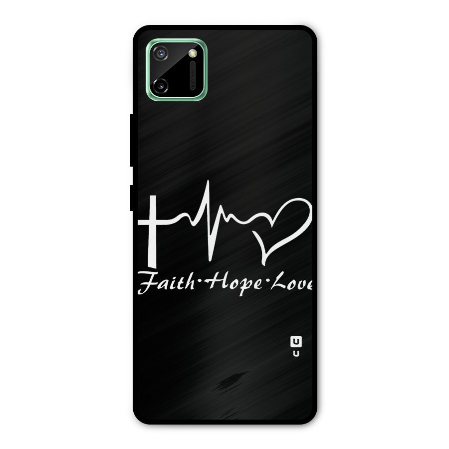 Faith Hope Love Heart Sign Metal Back Case for Realme C11