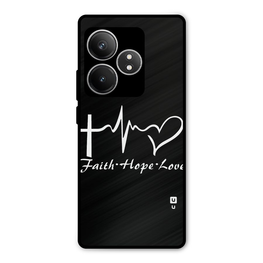 Faith Hope Love Heart Sign Metal Back Case for Realme GT 6T