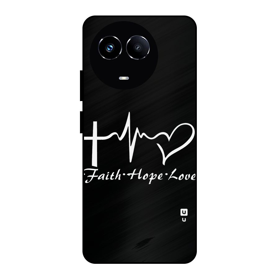 Faith Hope Love Heart Sign Metal Back Case for Realme Narzo 60X