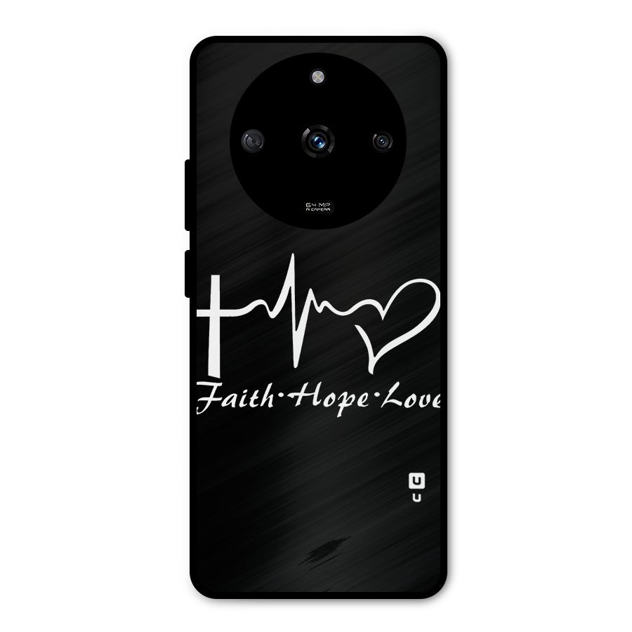 Faith Hope Love Heart Sign Metal Back Case for Realme Narzo 60 5G