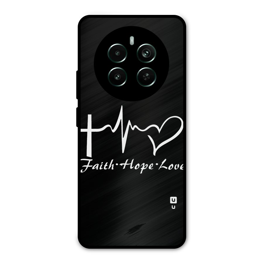 Faith Hope Love Heart Sign Metal Back Case for Realme Narzo 70 Pro