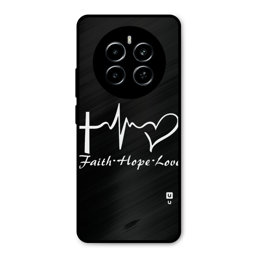 Faith Hope Love Heart Sign Metal Back Case for Realme P1
