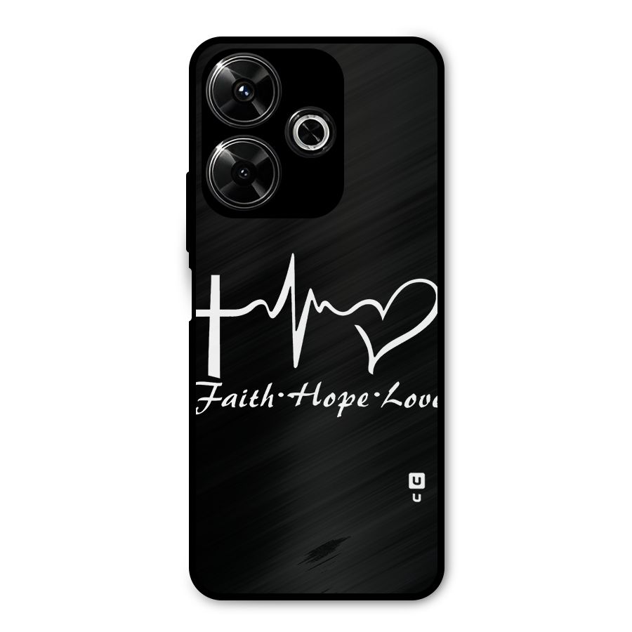 Faith Hope Love Heart Sign Metal Back Case for Redmi 13 5G