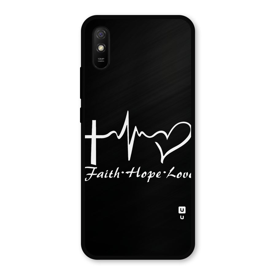 Faith Hope Love Heart Sign Metal Back Case for Redmi 9i