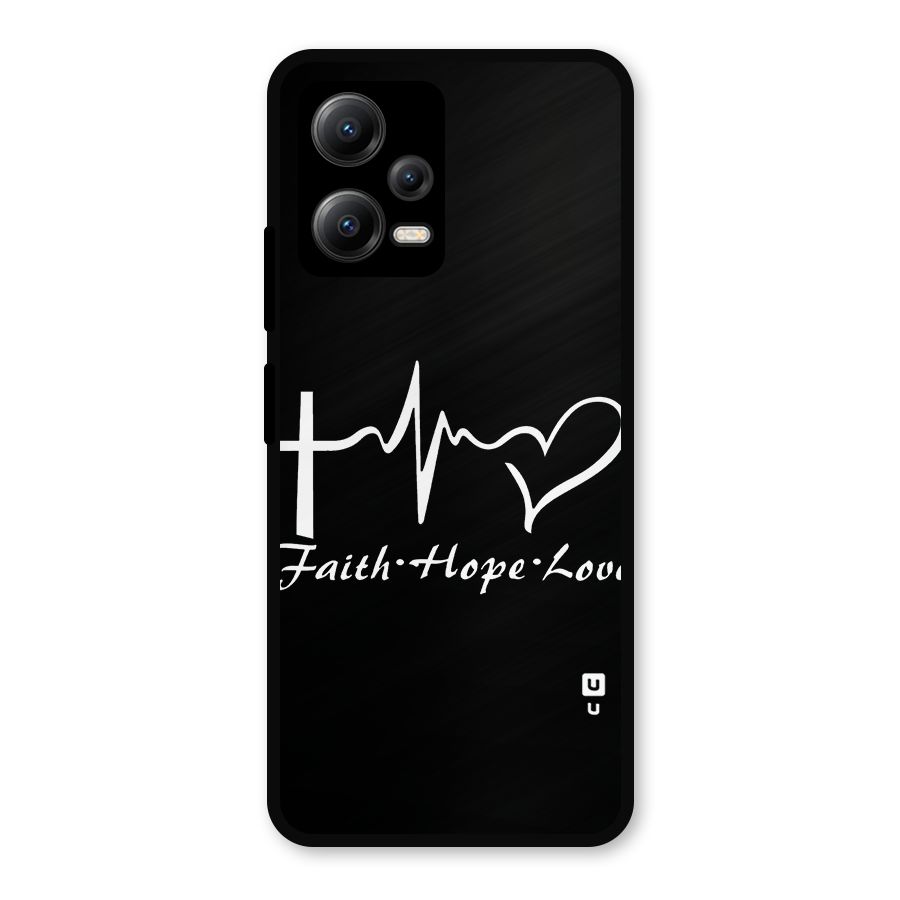 Faith Hope Love Heart Sign Metal Back Case for Redmi Note 12 5G