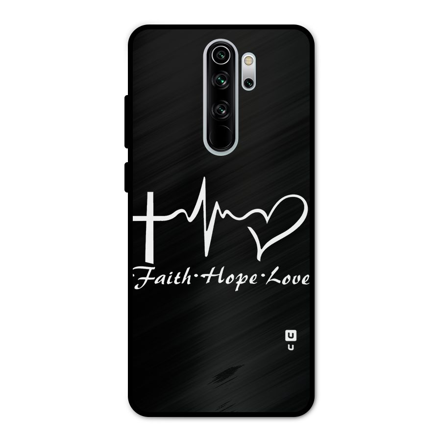 Faith Hope Love Heart Sign Metal Back Case for Redmi Note 8 Pro