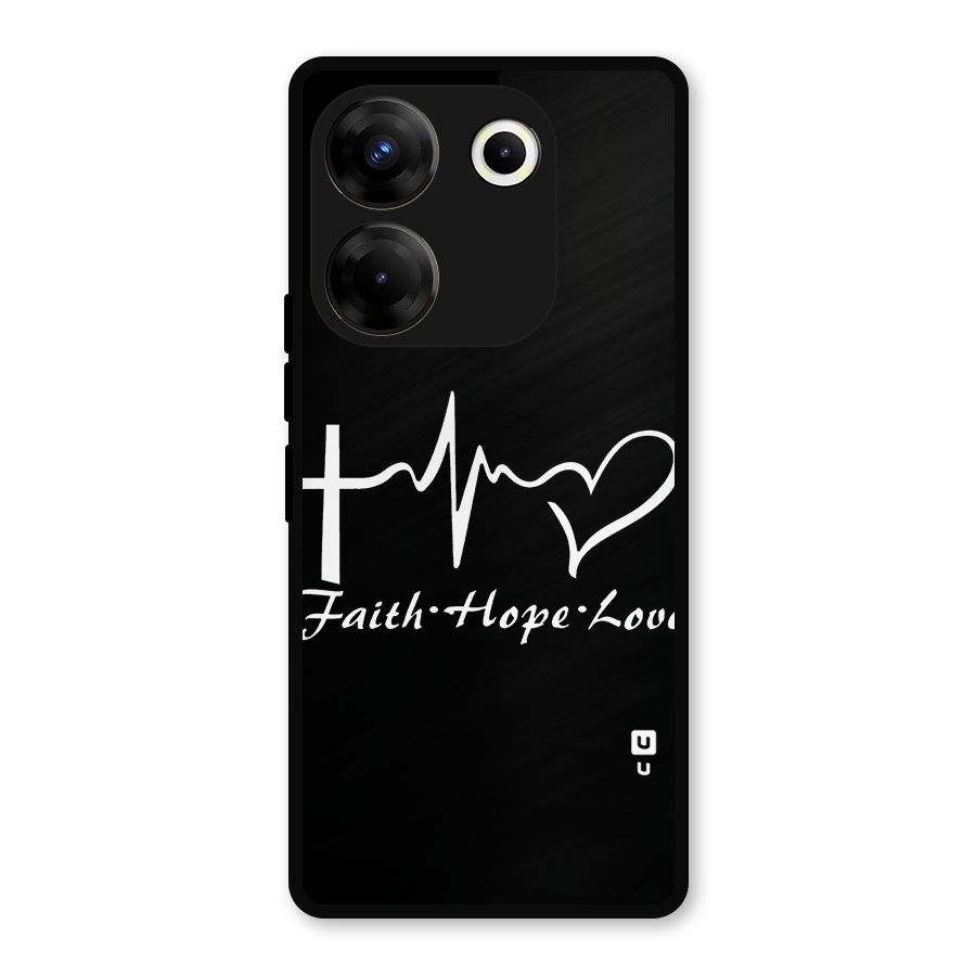 Faith Hope Love Heart Sign Metal Back Case for Tecno Camon 20 Pro