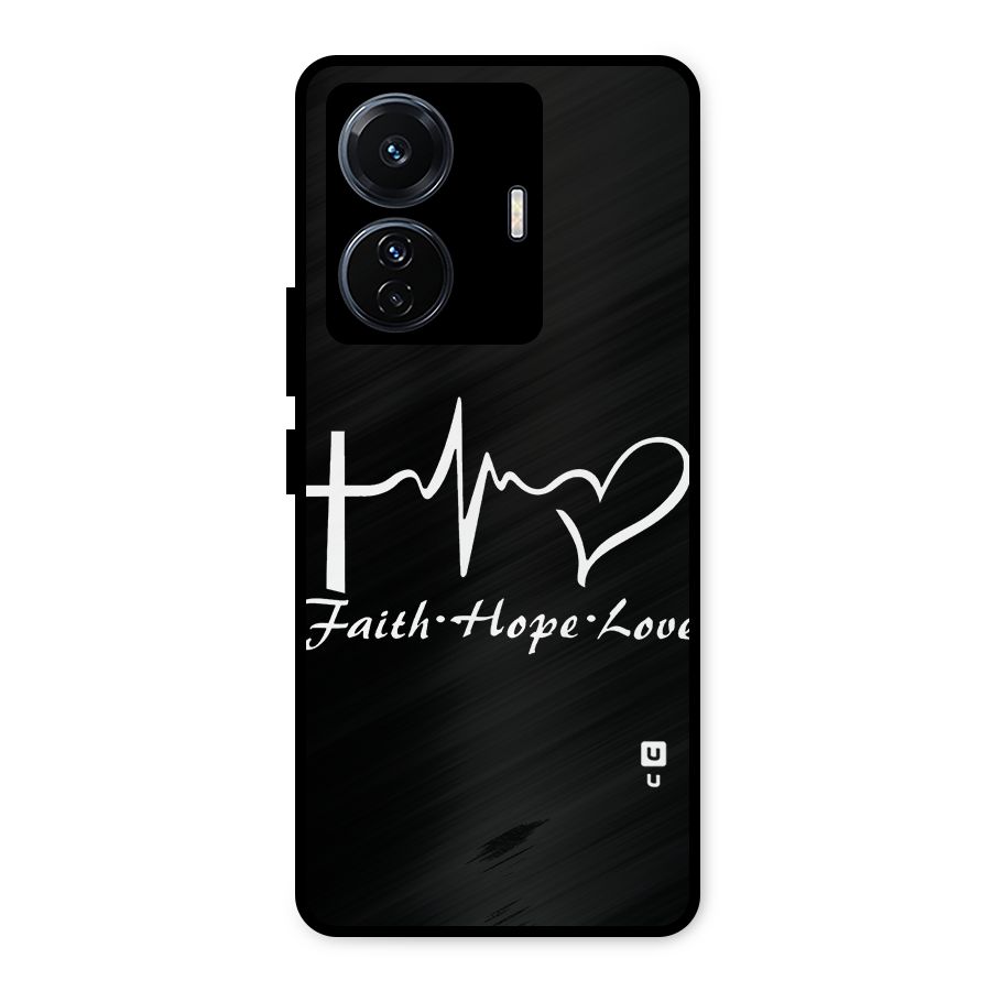 Faith Hope Love Heart Sign Metal Back Case for Vivo T1 Pro