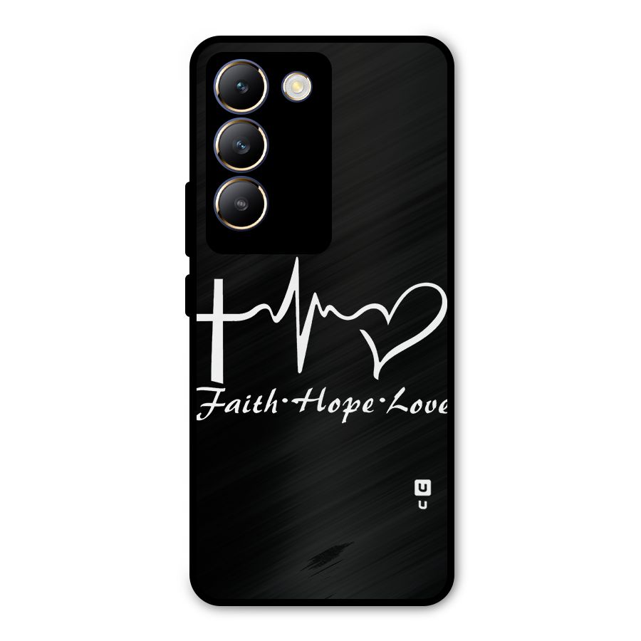 Faith Hope Love Heart Sign Metal Back Case for Vivo T3 5G