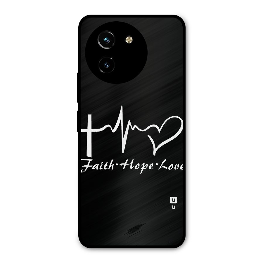Faith Hope Love Heart Sign Metal Back Case for Vivo T3x