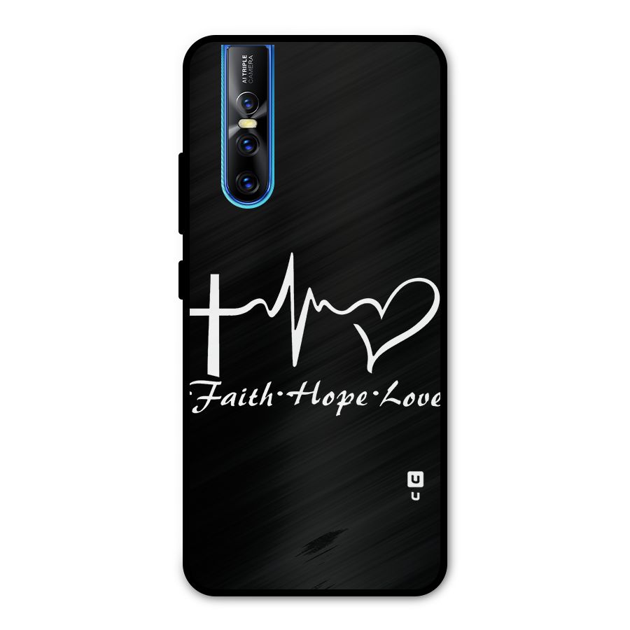 Faith Hope Love Heart Sign Metal Back Case for Vivo V15 Pro