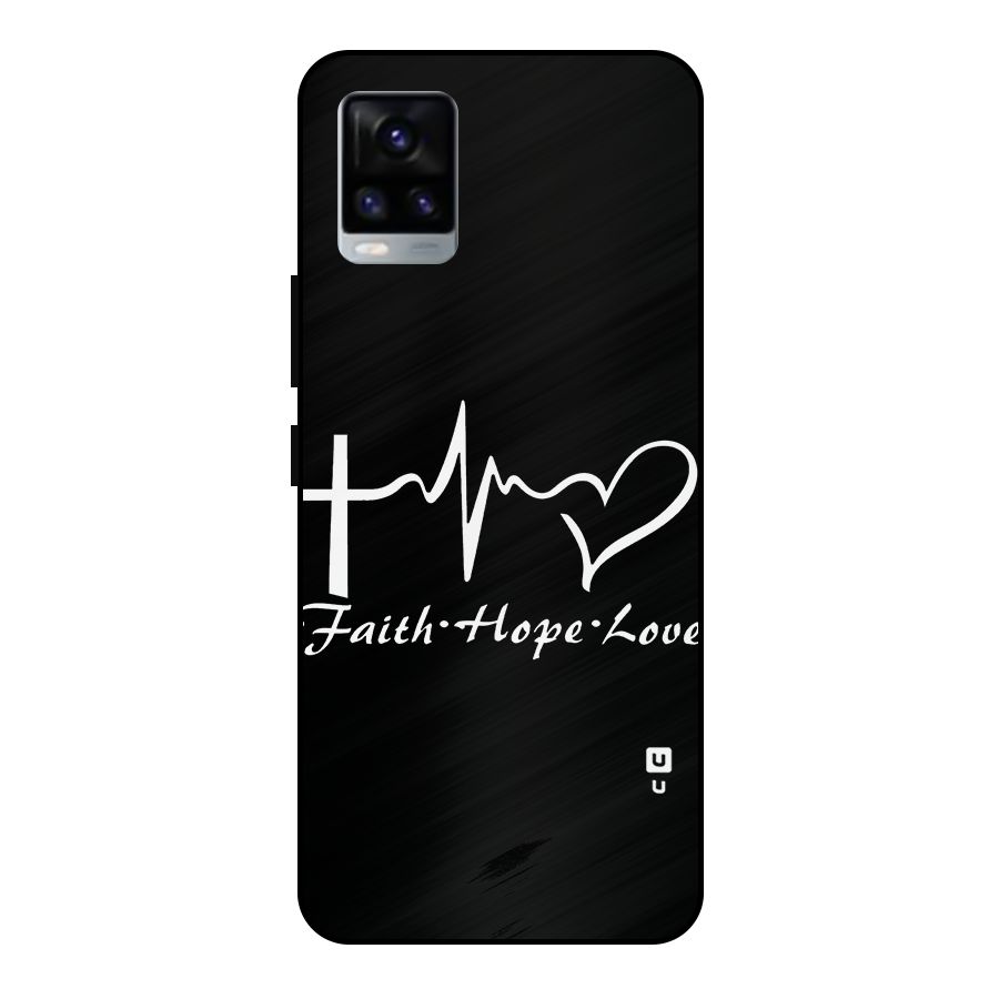 Faith Hope Love Heart Sign Metal Back Case for Vivo V20 2021