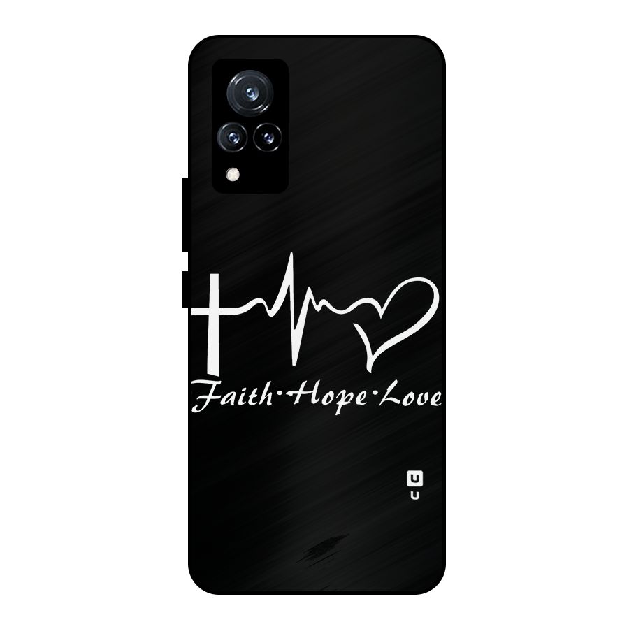 Faith Hope Love Heart Sign Metal Back Case for Vivo V21 5G