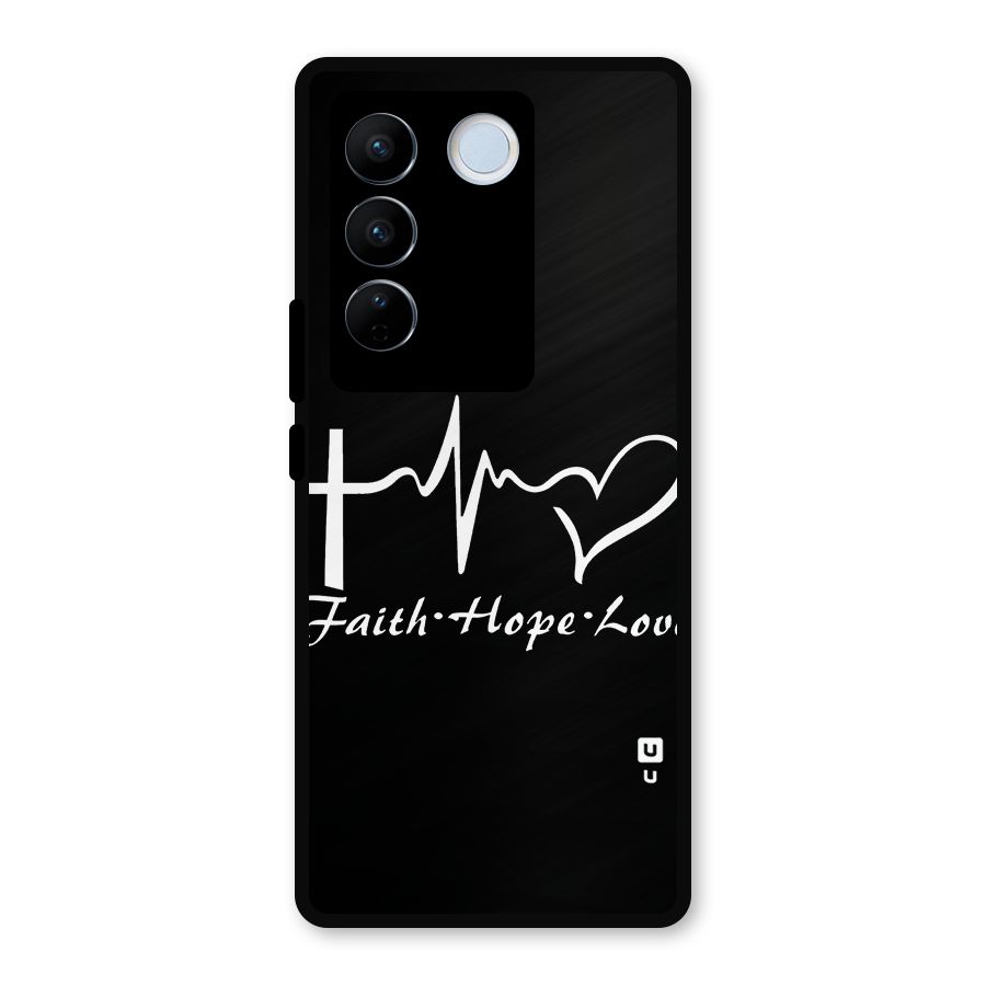 Faith Hope Love Heart Sign Metal Back Case for Vivo V27