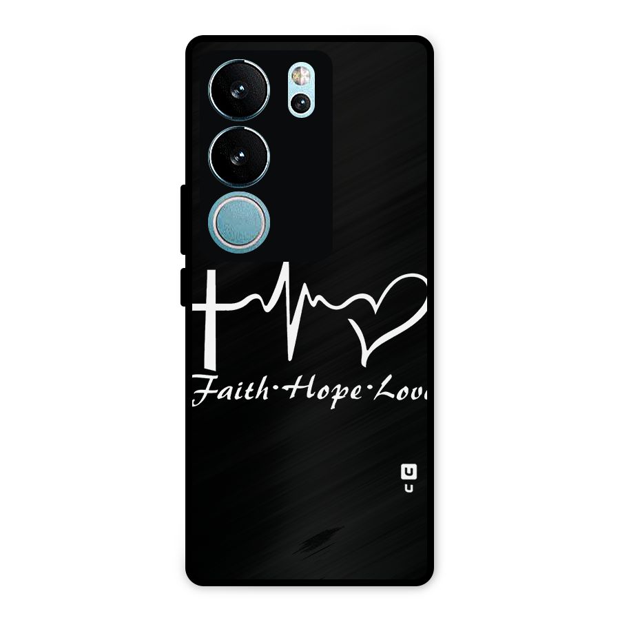 Faith Hope Love Heart Sign Metal Back Case for Vivo V29 Pro