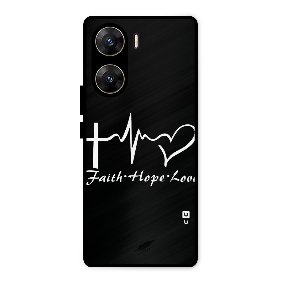 Faith Hope Love Heart Sign Metal Back Case for Vivo V29e