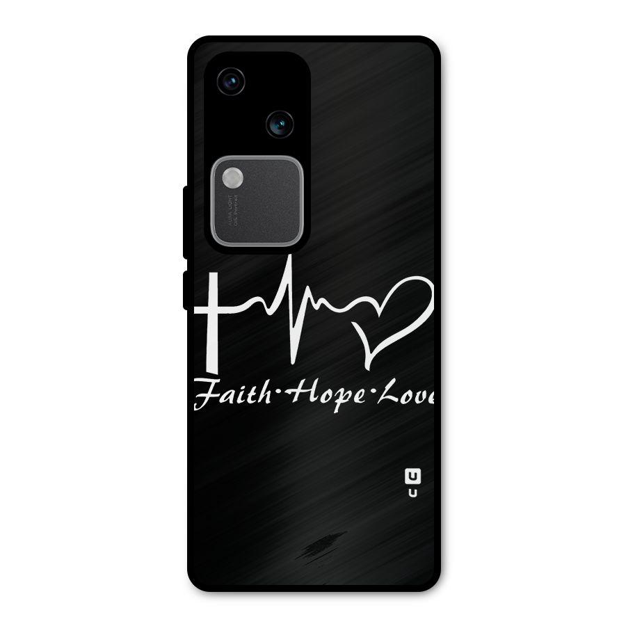 Faith Hope Love Heart Sign Metal Back Case for Vivo V30 Pro
