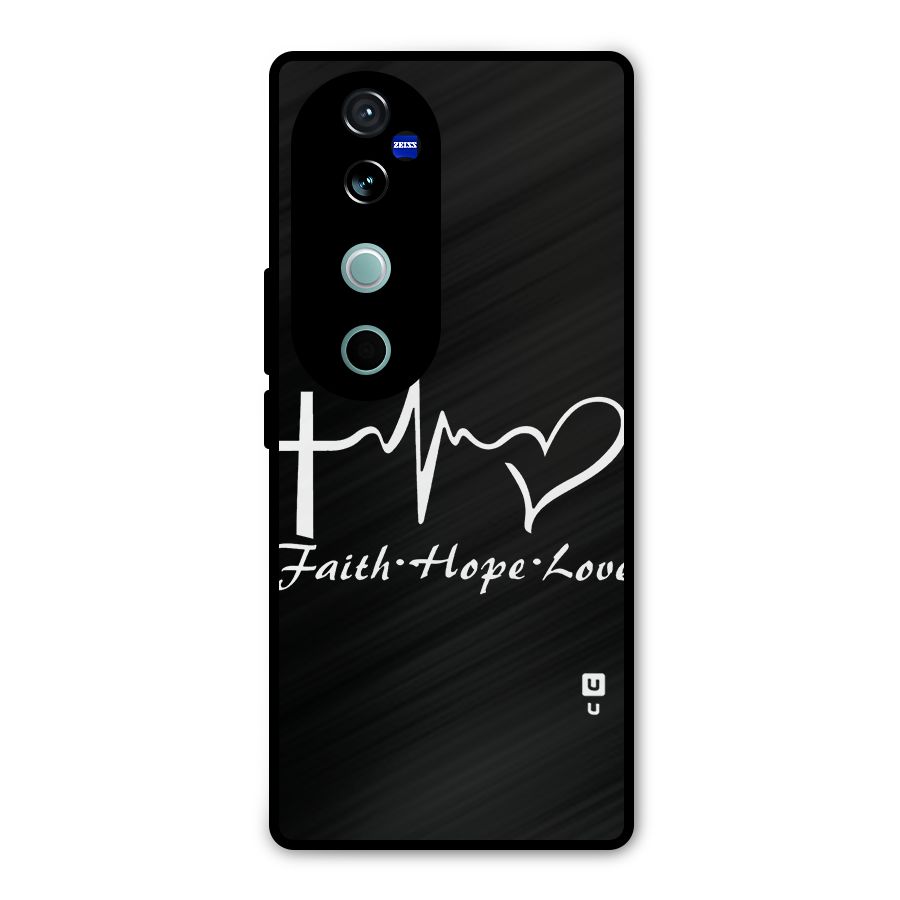 Faith Hope Love Heart Sign Metal Back Case for Vivo V40 Pro