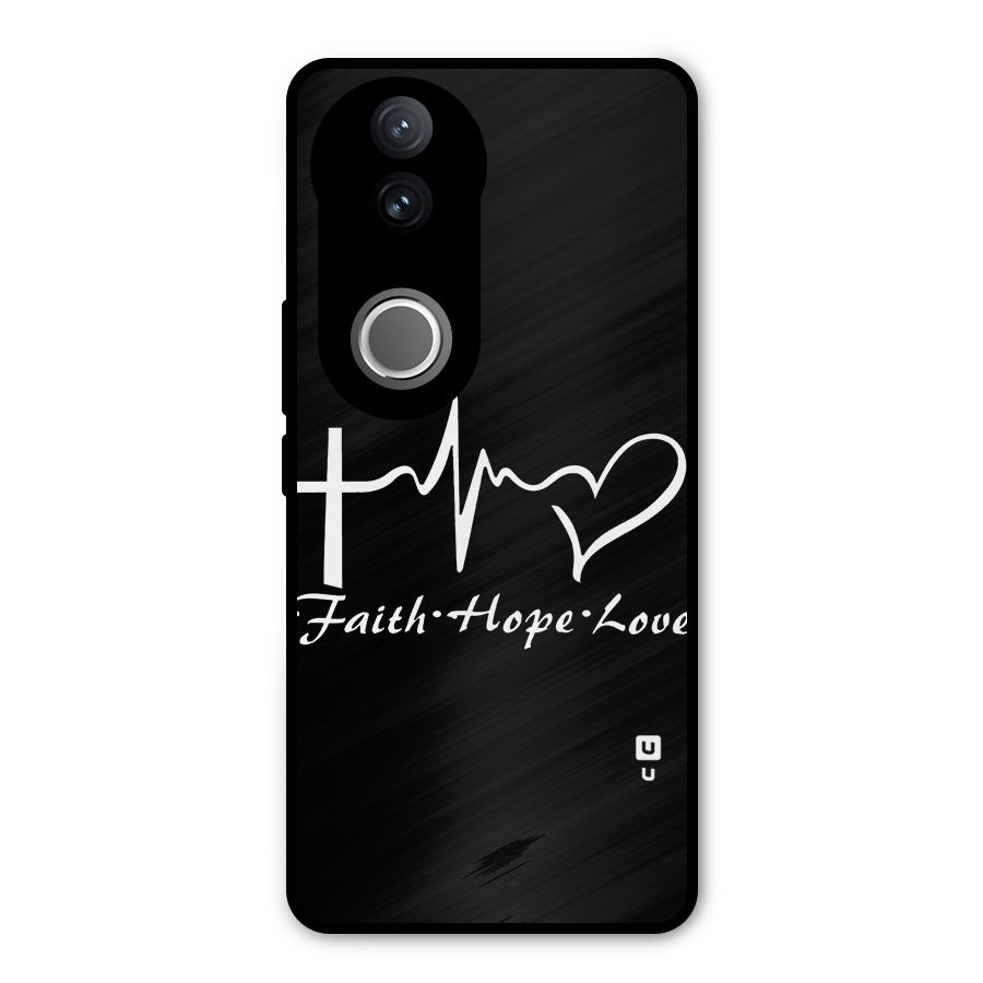 Faith Hope Love Heart Sign Metal Back Case for Vivo V50e
