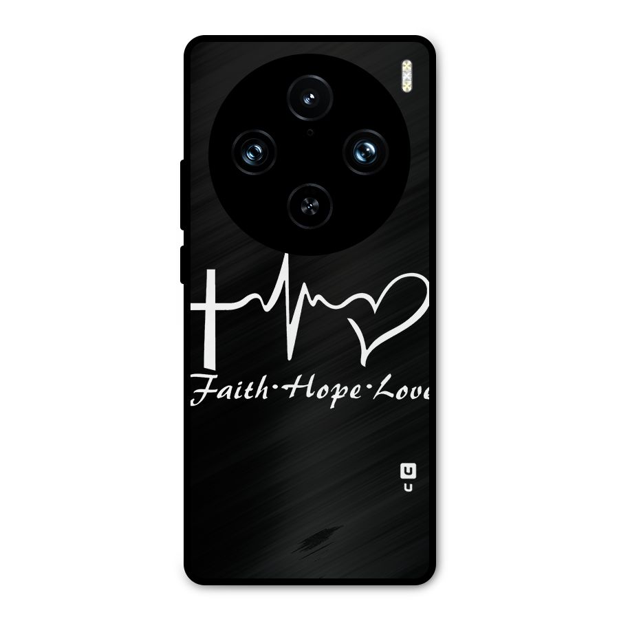 Faith Hope Love Heart Sign Metal Back Case for Vivo X100 Pro