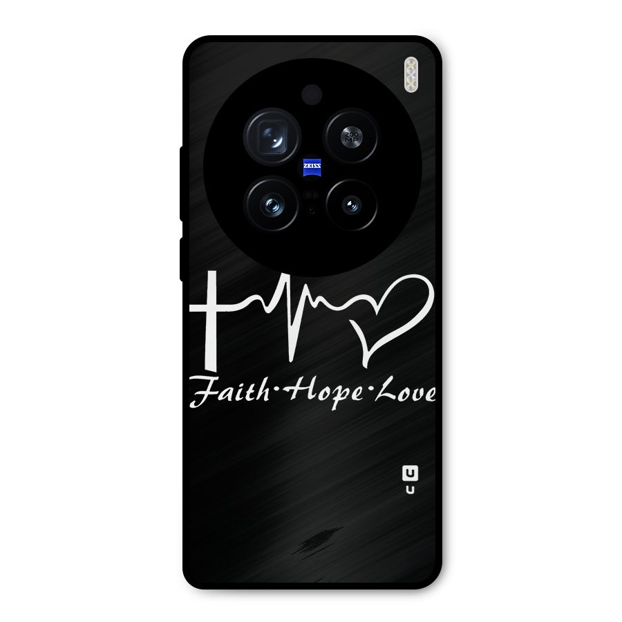Faith Hope Love Heart Sign Metal Back Case for Vivo X200 Pro