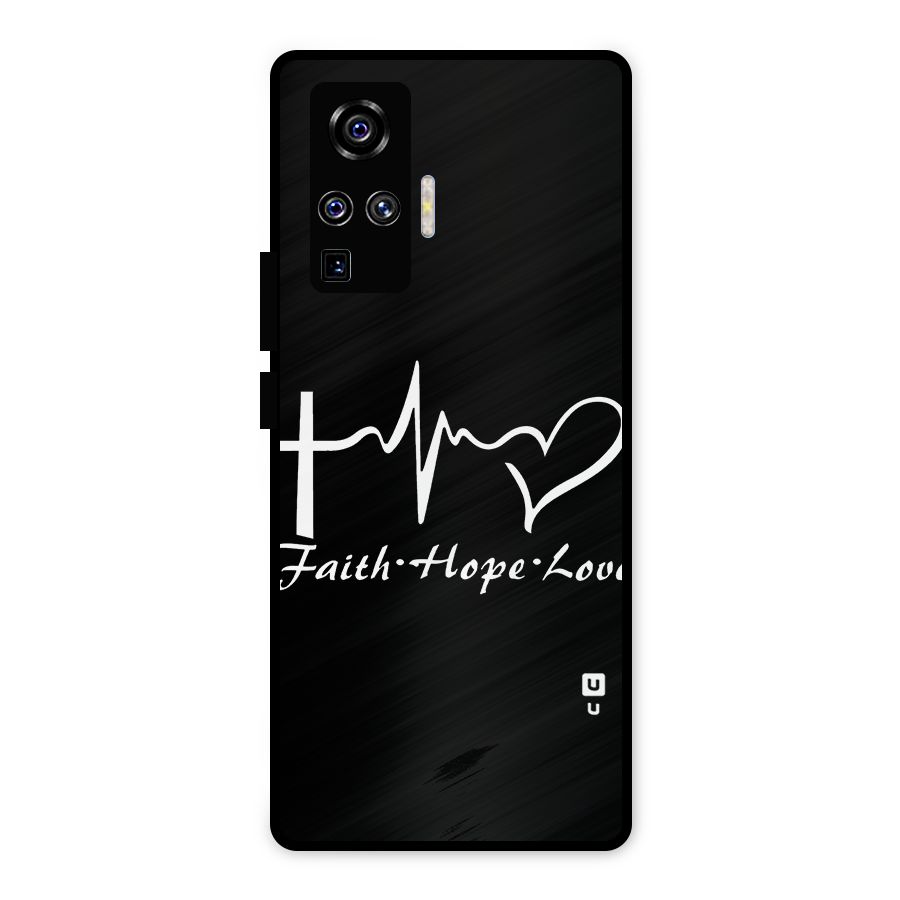 Faith Hope Love Heart Sign Metal Back Case for Vivo X50 Pro