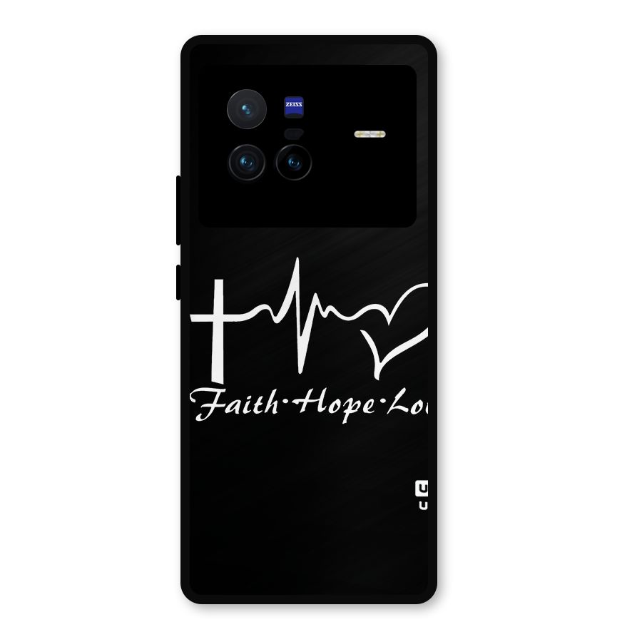 Faith Hope Love Heart Sign Metal Back Case for Vivo X80