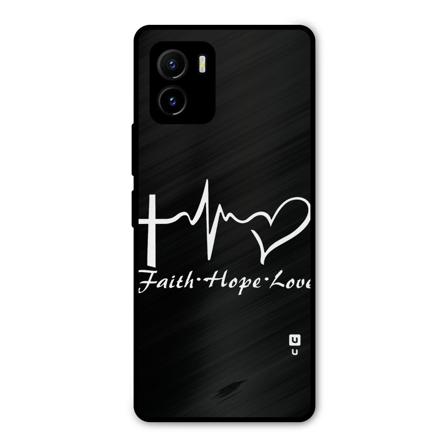 Faith Hope Love Heart Sign Metal Back Case for Vivo Y15s
