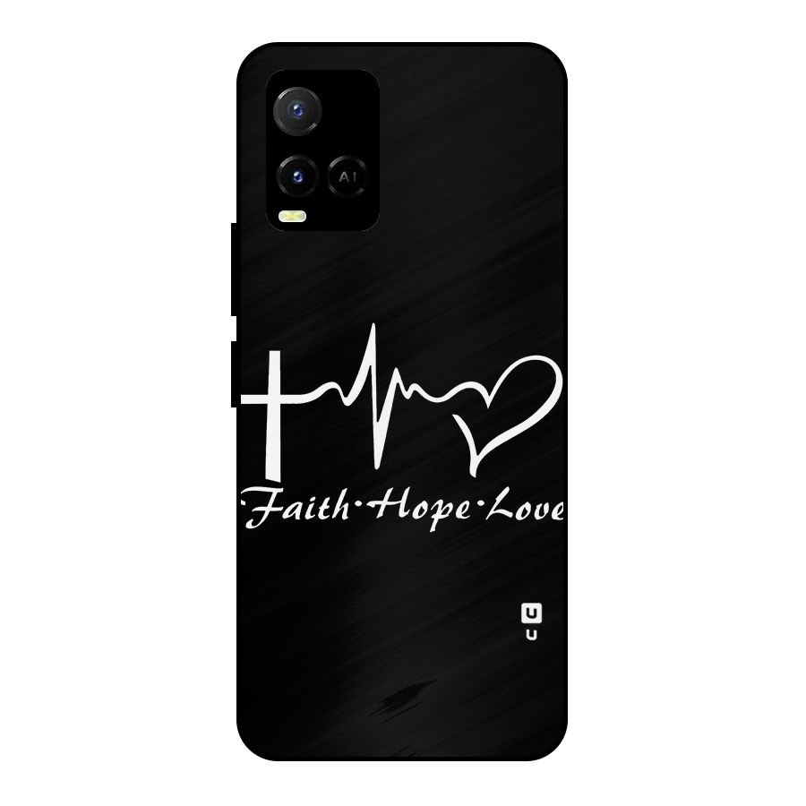Faith Hope Love Heart Sign Metal Back Case for Vivo Y21A