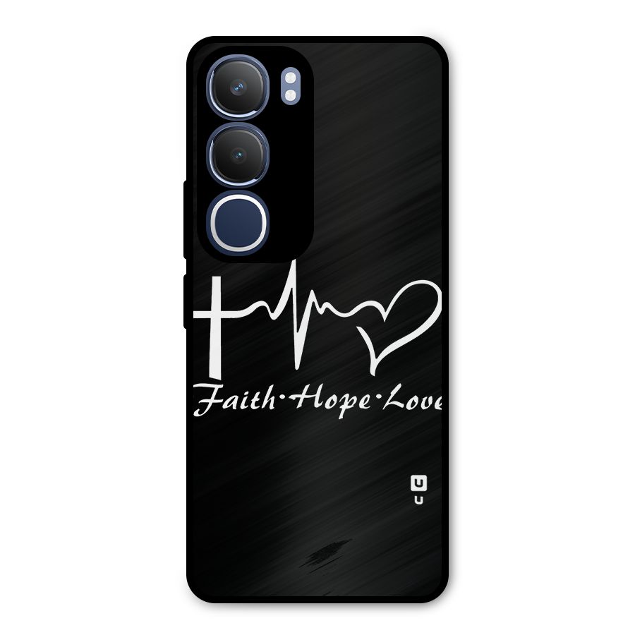 Faith Hope Love Heart Sign Metal Back Case for Vivo Y29